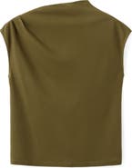 MANGO Gathered Asymmetric Neck Top