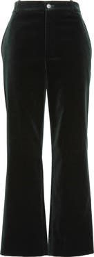 Saint Laurent High Waist Cotton Velour Pants