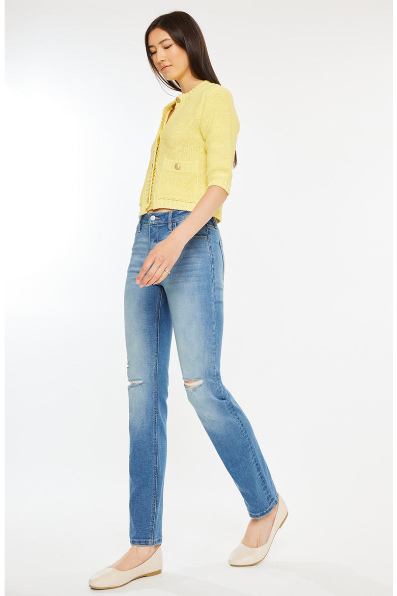 Diana Essentials High Rise Slim Straight Jeans, Alternate, color, Medium Wash