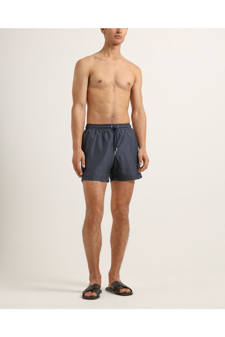 Boxer Mid-Length Relaxed Fit Drawcord Swim Shorts, Alternate, color, Granite