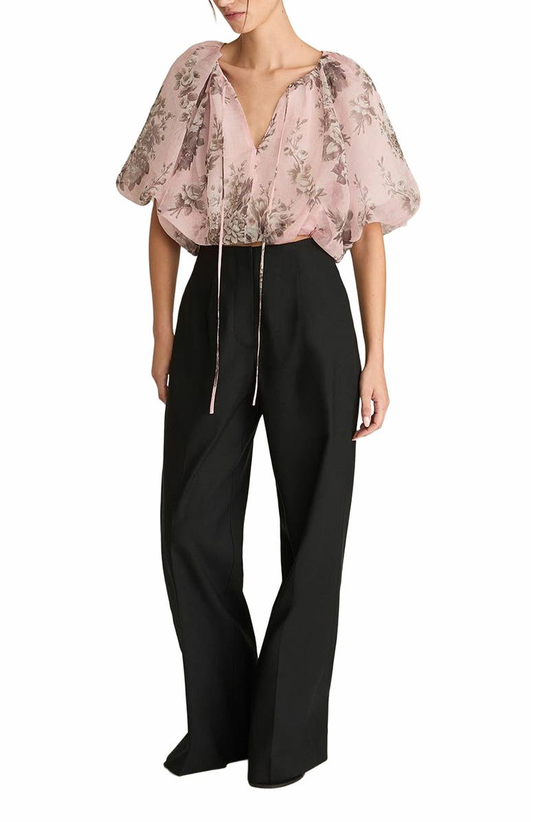 Rebecca Taylor Emblem Fleur Bubble Print Top, Alternate, color, Peony Combo