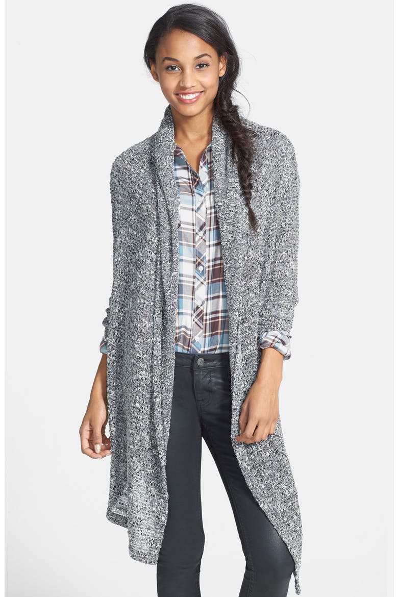 Shawl Collar Open Front Cardigan, Main, color, GREY