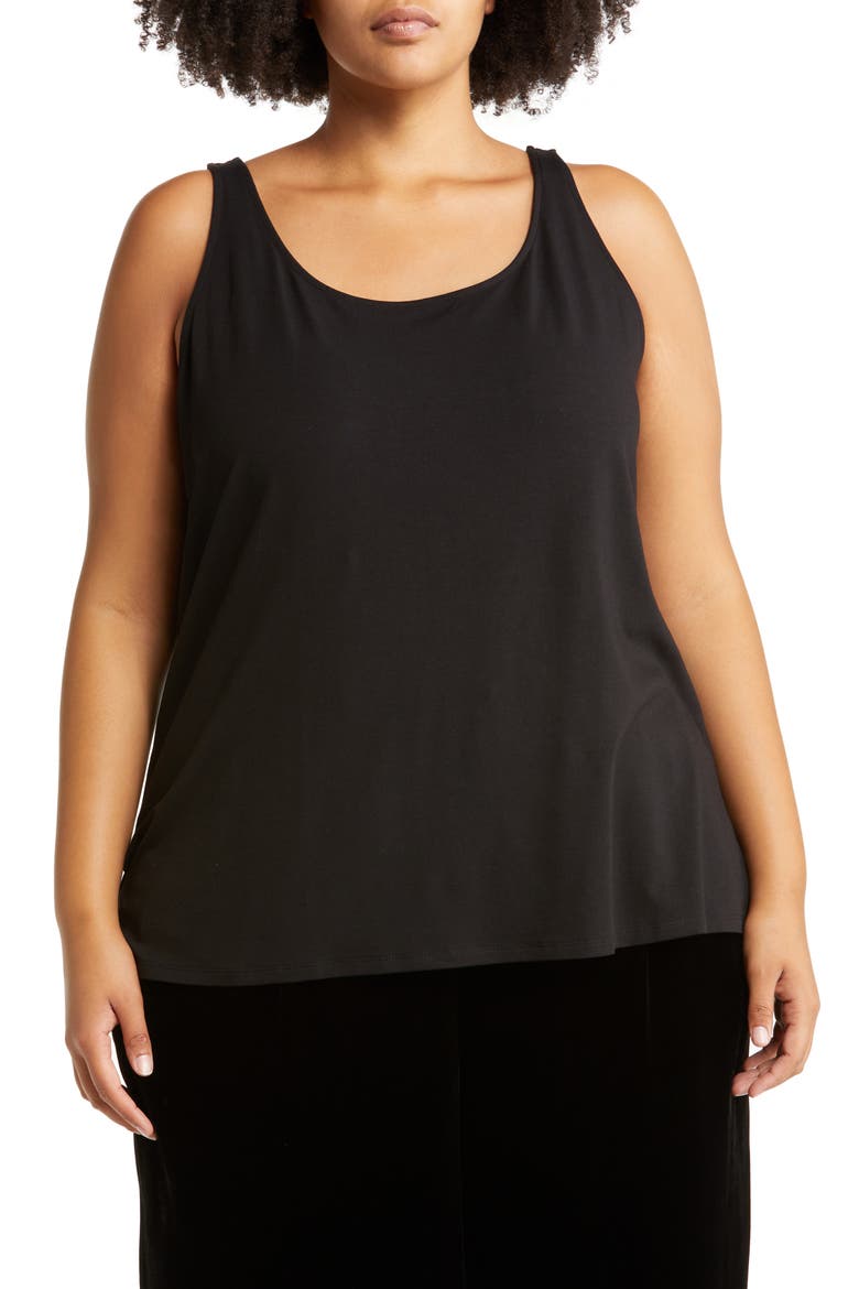 Scoop Neck Tank, Main, color, BLACK