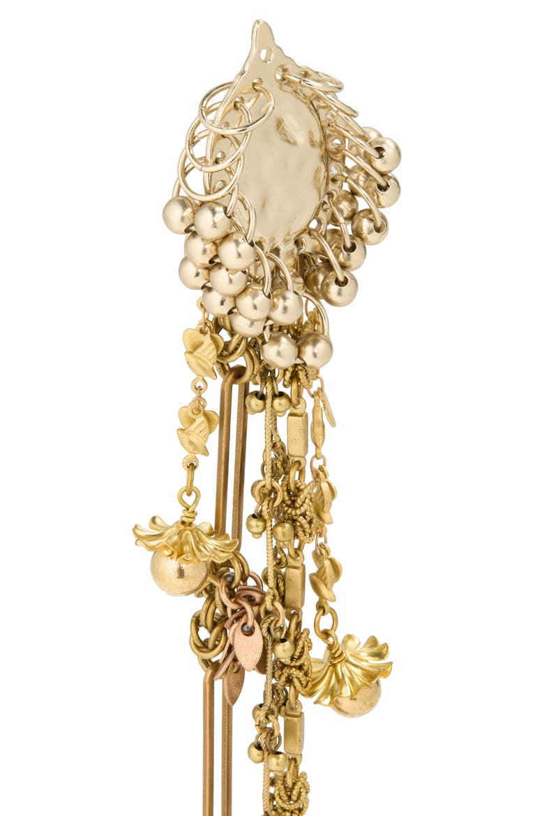Mixed Chain Drop Earrings, Alternate, color, OLD BRASS 913