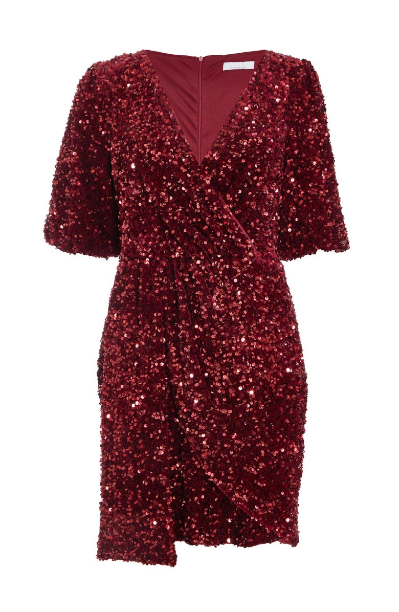 QUIZ Sequin Fringe Mini Dress, Alternate, color, 