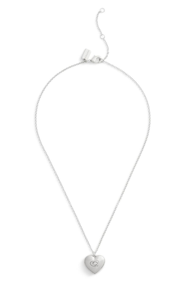 COACH Logo Pendant Necklace, Alternate, color, 