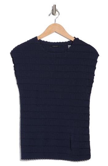 T Tahari Boat Neck Cap Sleeve Top