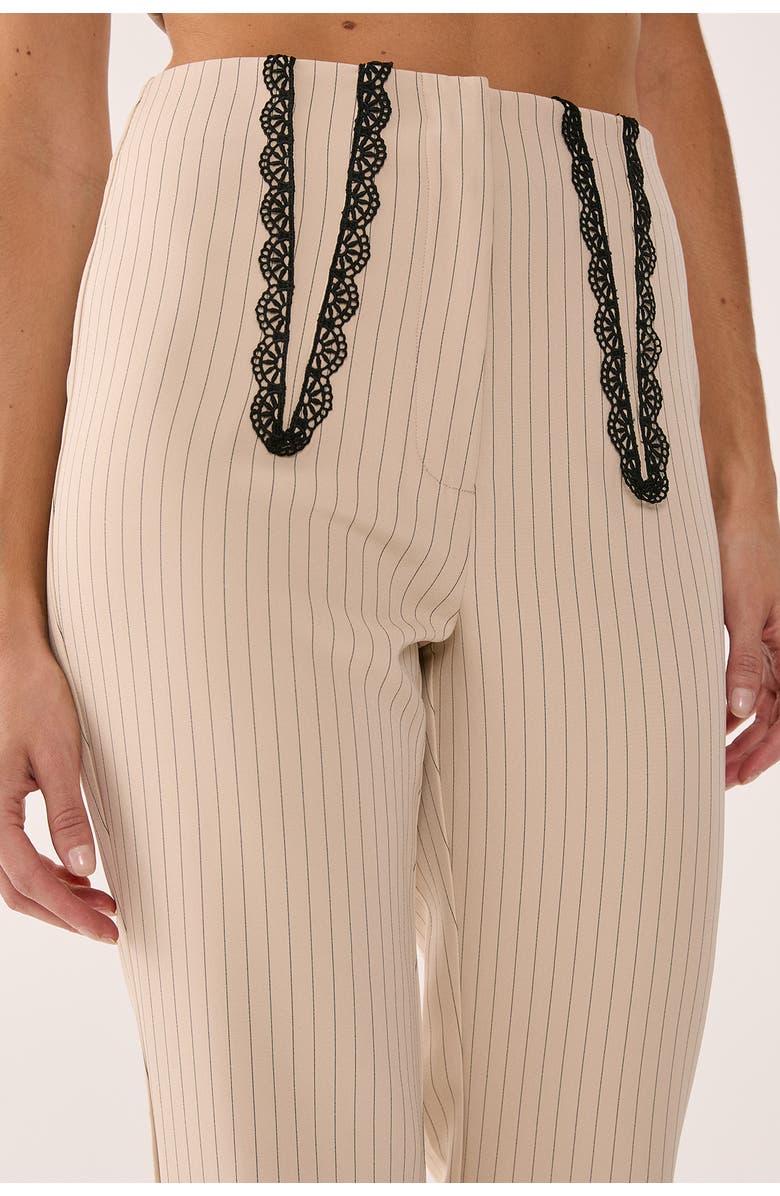 NASTY GAL Lace Trim Tailored Flared Pants, Alternate, color, 