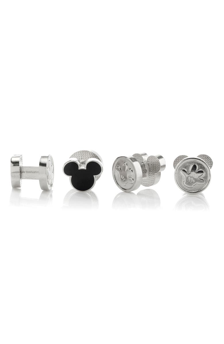 Cufflinks, Inc. x Disney<sup>®</sup> Mickey Mouse Cuff Link & Stud Set, Alternate, color, Black