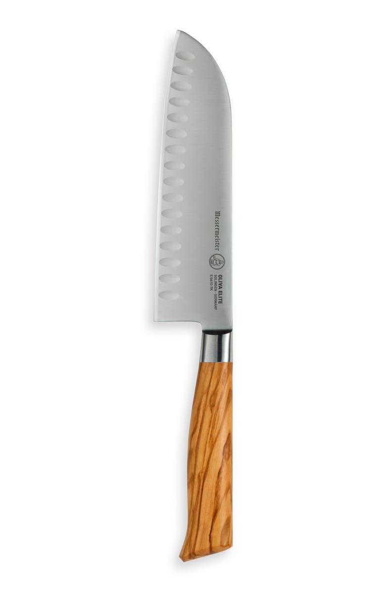 Messermeister Oliva Elite 7 Inch Kullens Santoku Knife, Main, color, Oliva