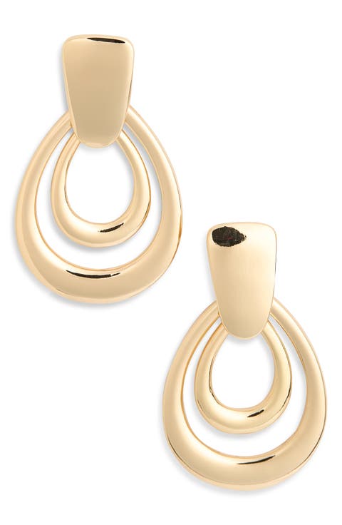 Orbital Teardrop Doorknocker Drop Earrings
