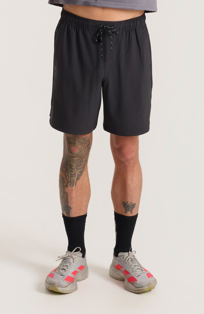 Roark Serrano 7 Drawstring Shorts, Main, color, Black