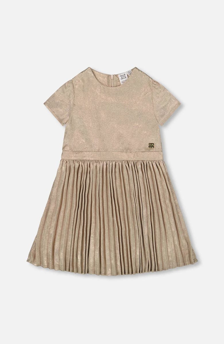 Deux par Deux Short Sleeve Dress with Pleated Skirt, Main, color,