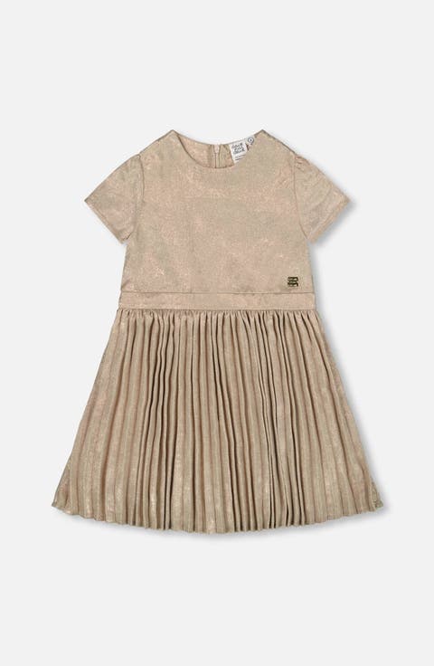 Short Sleeve Dress with Pleated Skirt (Toddler & Little Kid)