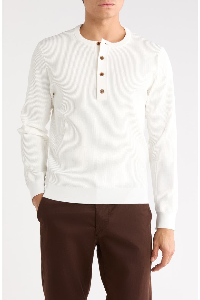 Declan Ribbed Long Sleeve Henley, Main, color, ECRU