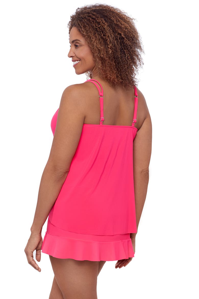 High Neck Keyhole Full Coverage Adjustable Tankini Swimsuit Top, Alternate, color, Rose Quartz