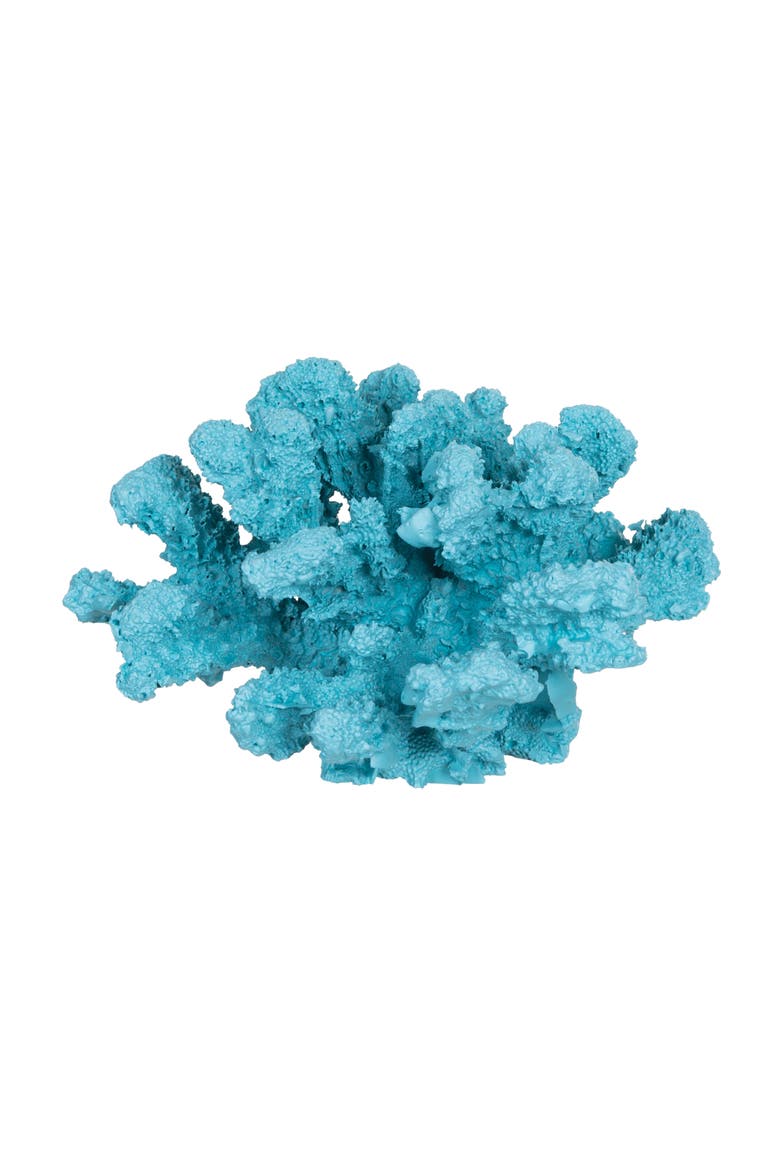 Teal Coral Figurine, Main, color, Blue