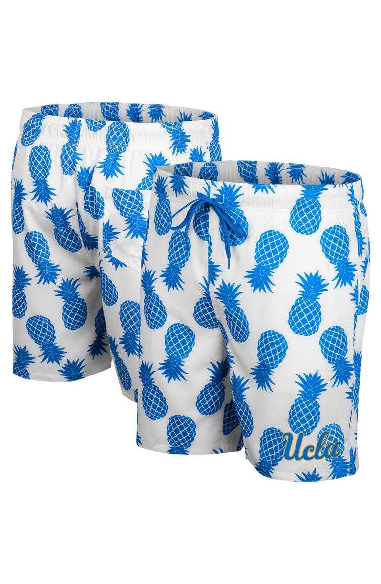 COLOSSEUM Men's Colosseum White/Blue UCLA Bruins Pineapple Swim Shorts, Main, color, White