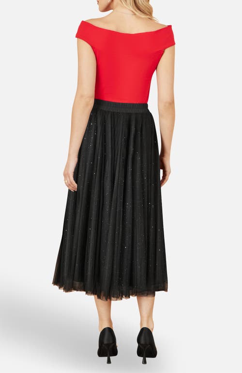 Yumi Sparkle Mesh Tulle Skirt In Black