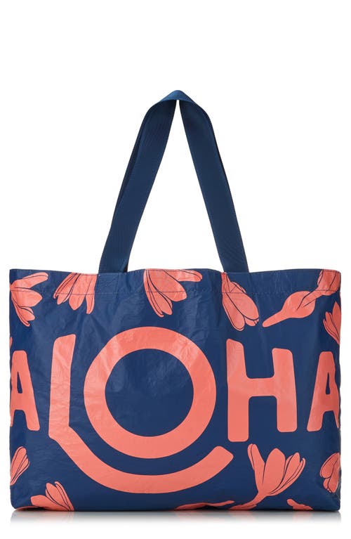 Aloha Collection Heipua Holo Holo Reversible Water Resistant Tyvek® Tote In Blue