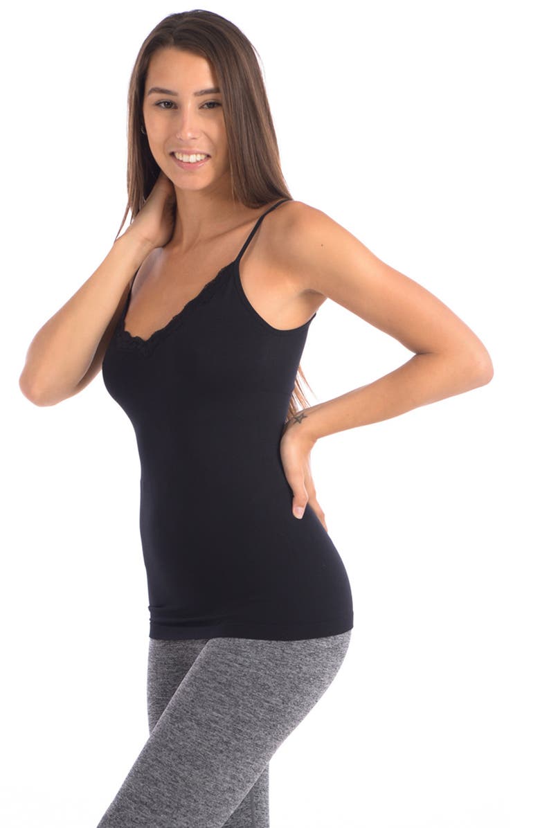 BODY BEAUTIFUL Seamless Slimming Camisole, Alternate, color, Black