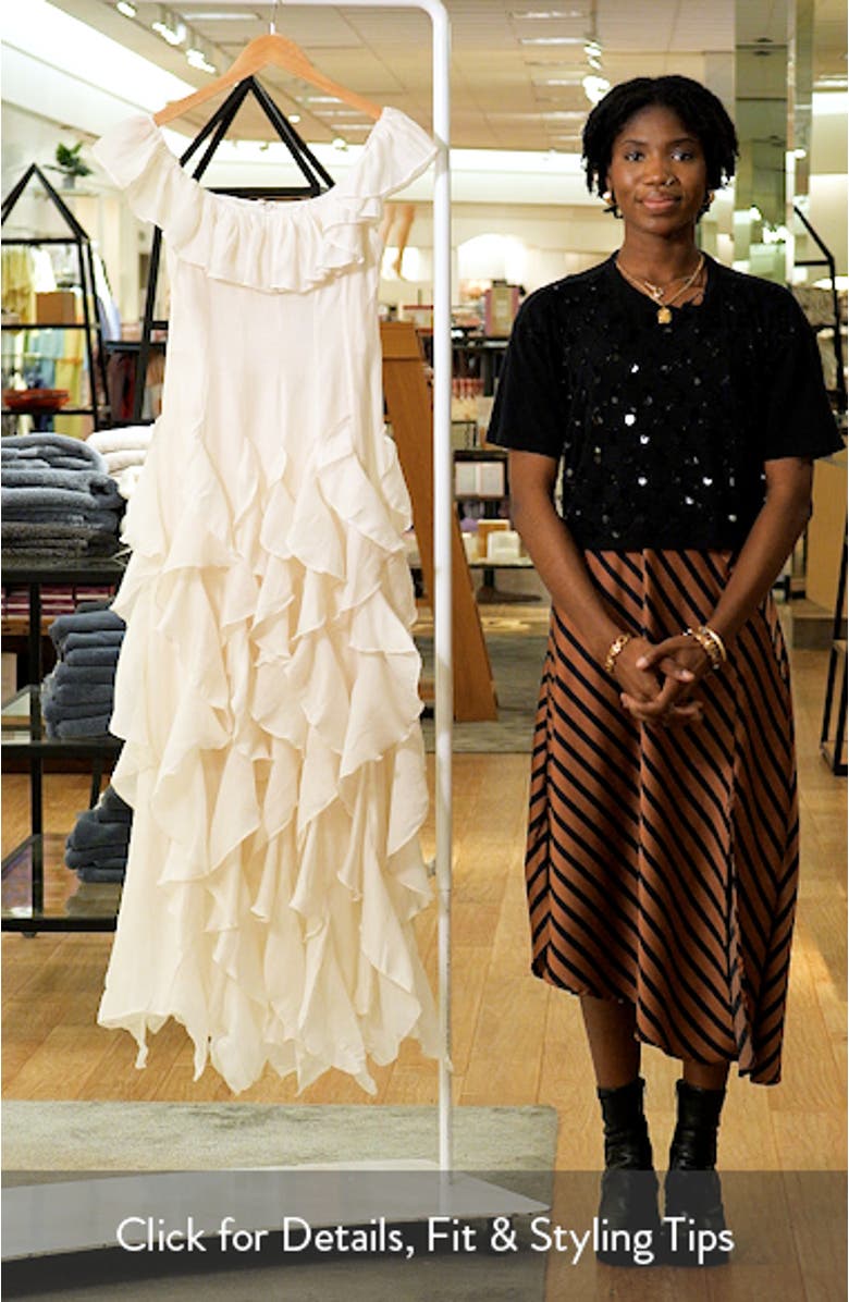 Yvette Off the Shoulder Ruffle Gown, sales video thumbnail