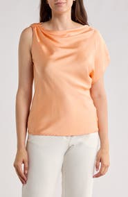 Renee C Asymmetric Satin Top