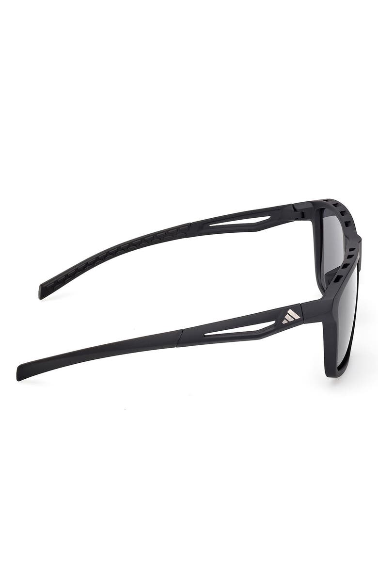 adidas 57mm Navigator Sunglasses, Alternate, color, Matte Black / Smoke