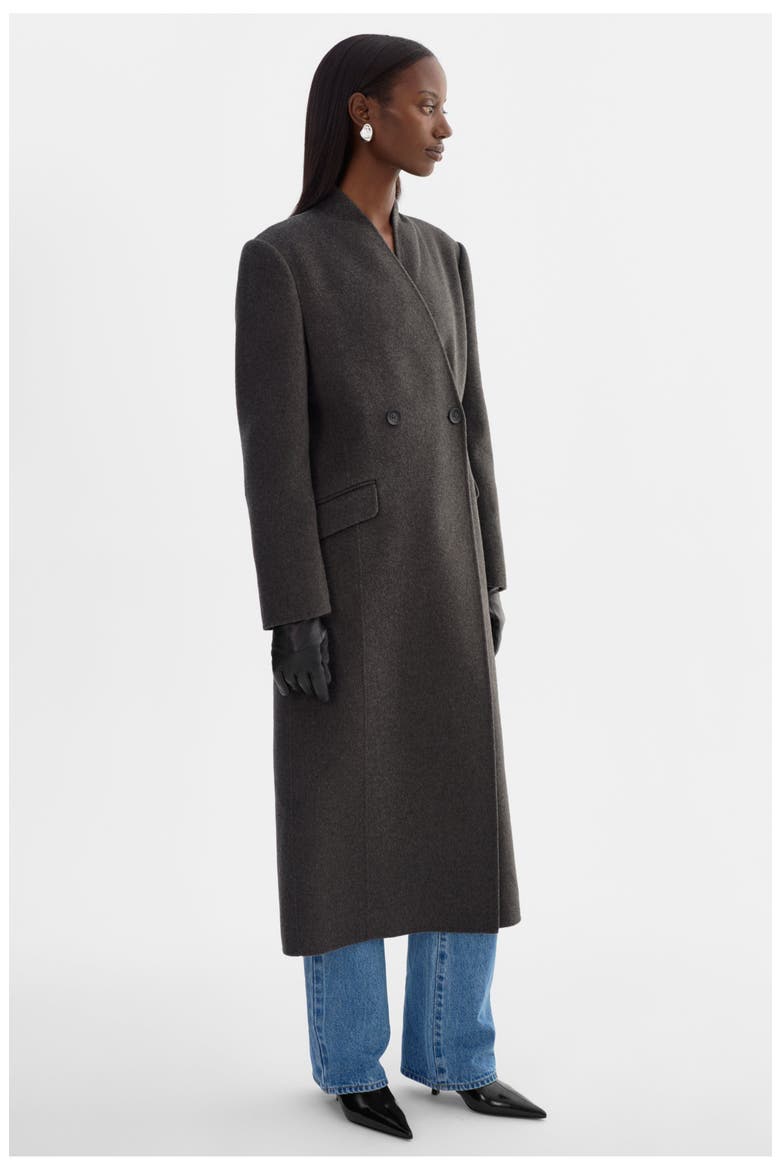 Callie | Double Face Wool Coat, Alternate, color, Heather Charcoal