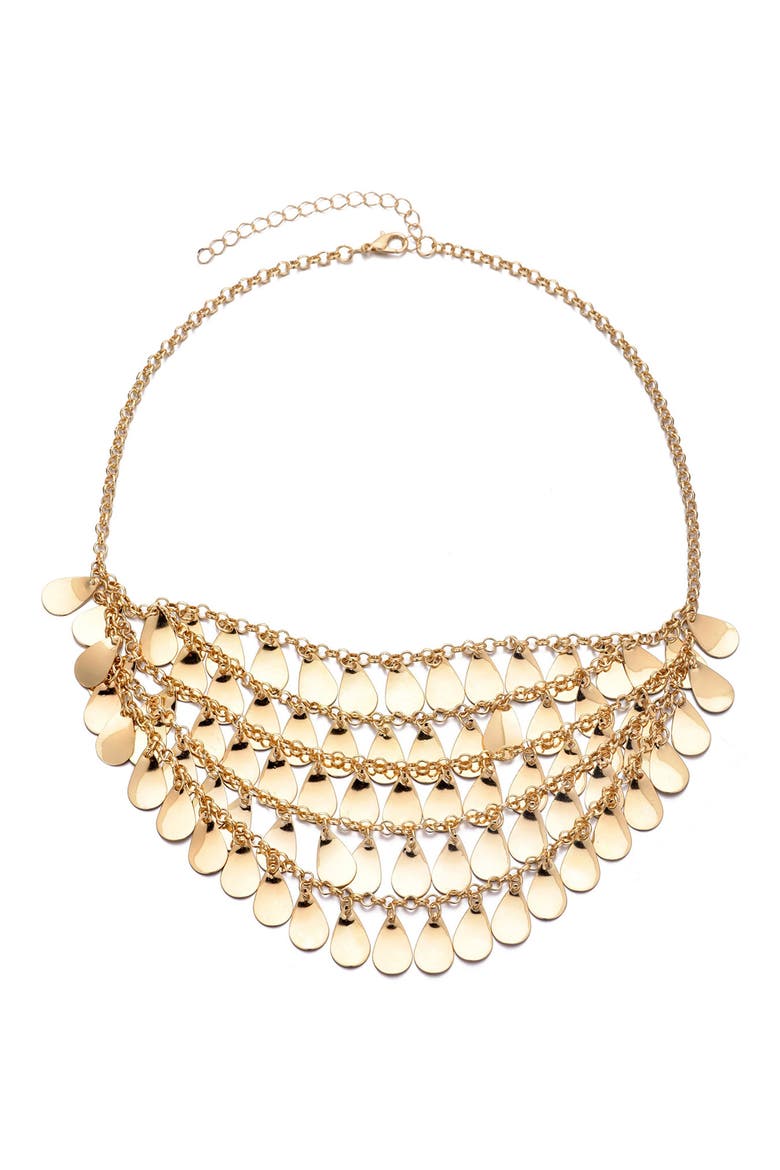 Droplet Bib Necklace, Alternate, color, GOLD