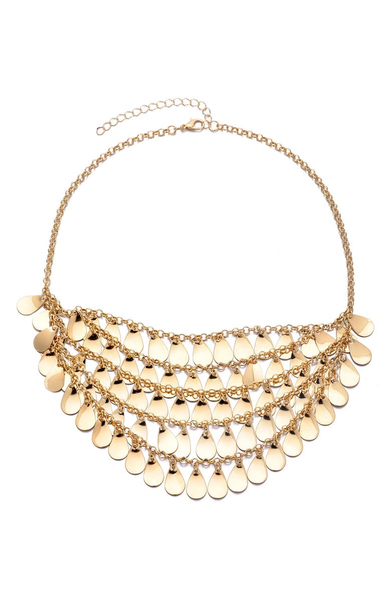 Adornia Droplet Bib Necklace, Alternate, color, Gold