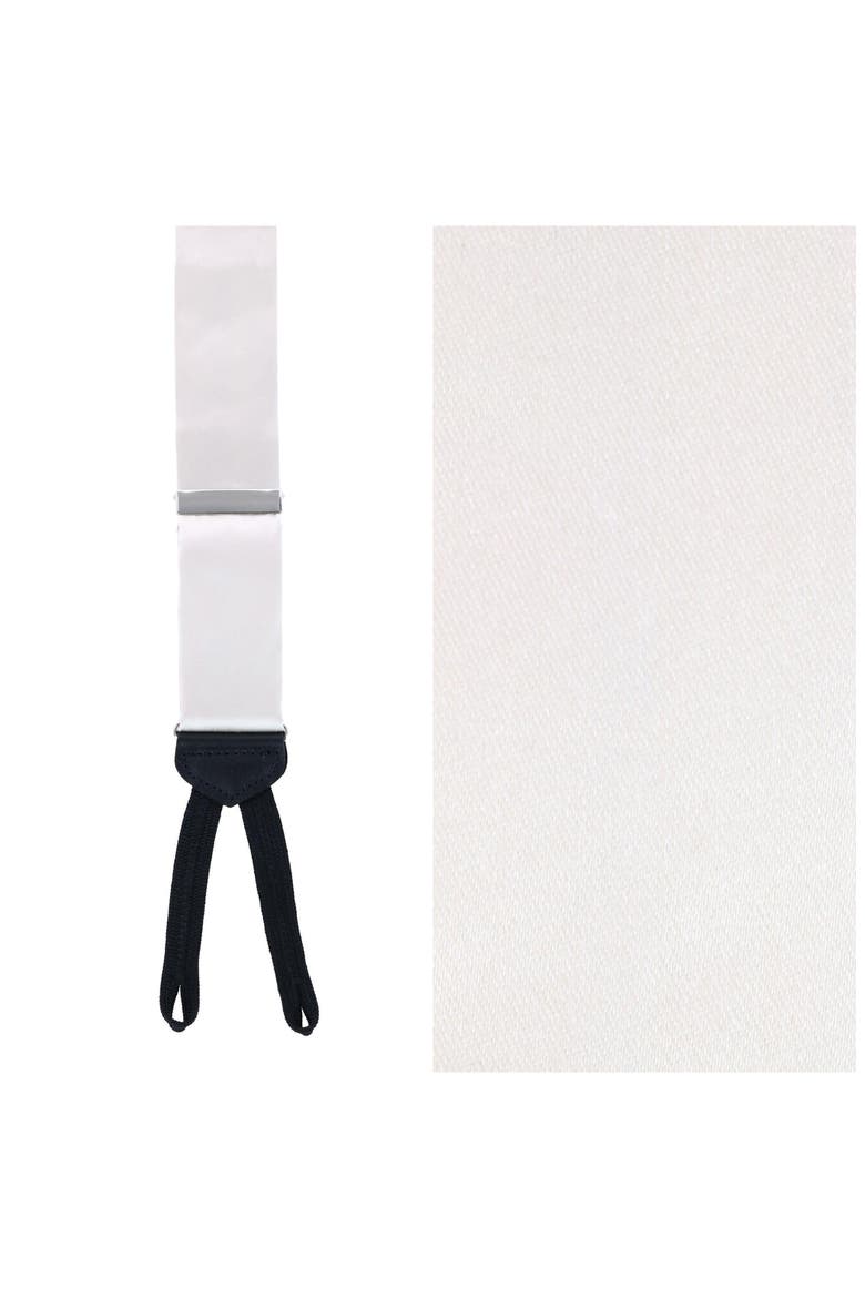 Sutton Solid Silk Suspenders, Alternate, color, IVORY