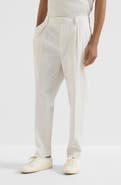 Brunello Cucinelli Garment-dyed trousers in American Pima cotton comfort gabardine with tee holder