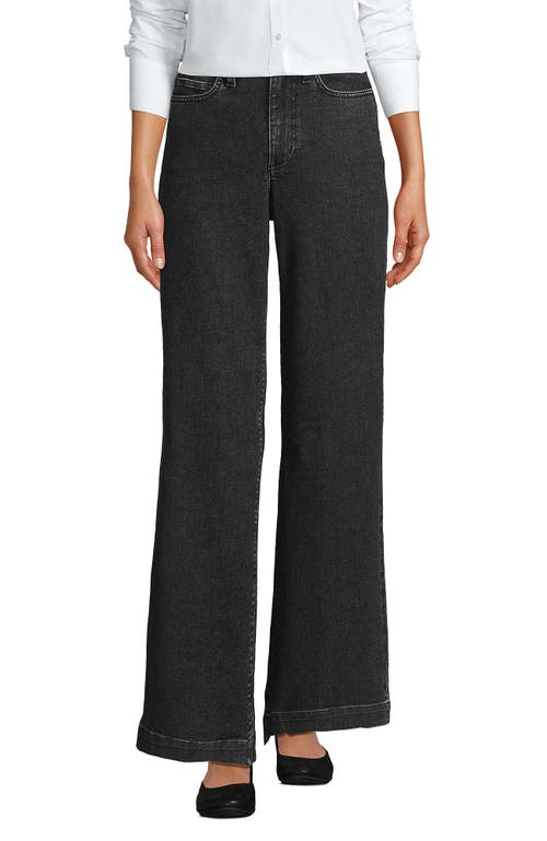 LANDS' END LANDS' END RECOVER HIGH RISE WIDE LEG BLUE JEANS 
