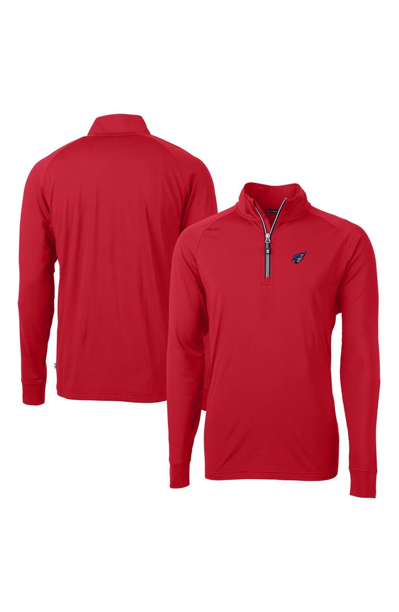 Cutter & Buck Men's Cutter & Buck Cardinal Arizona Cardinals Americana Big & Tall Adapt Eco Knit Stretch Recycled Quarter-Zip Pullover Top, Main, color,