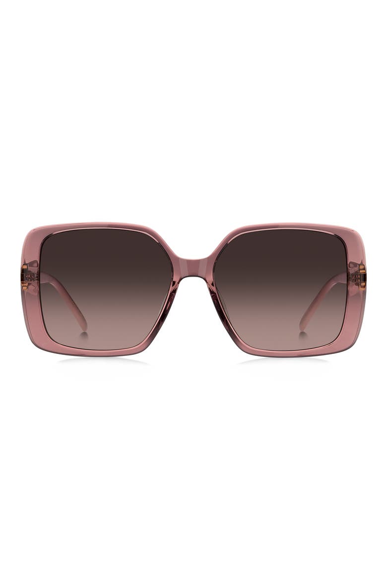57mm Sunglasses, Main, color, BURGUNDY NUDE/ BROWN SF