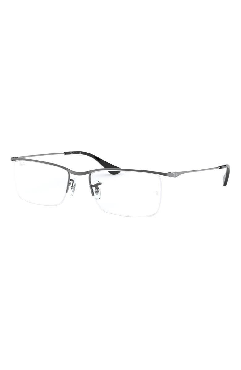 Ray-Ban 55mm Semirimless Rectangular Optical Glasses, Alternate, color, 