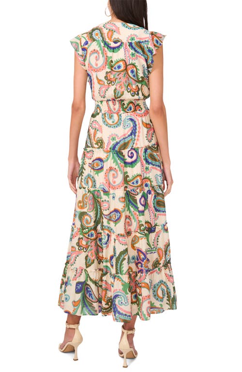 Halogen ® Flutter Sleeve Tiered Maxi Dress