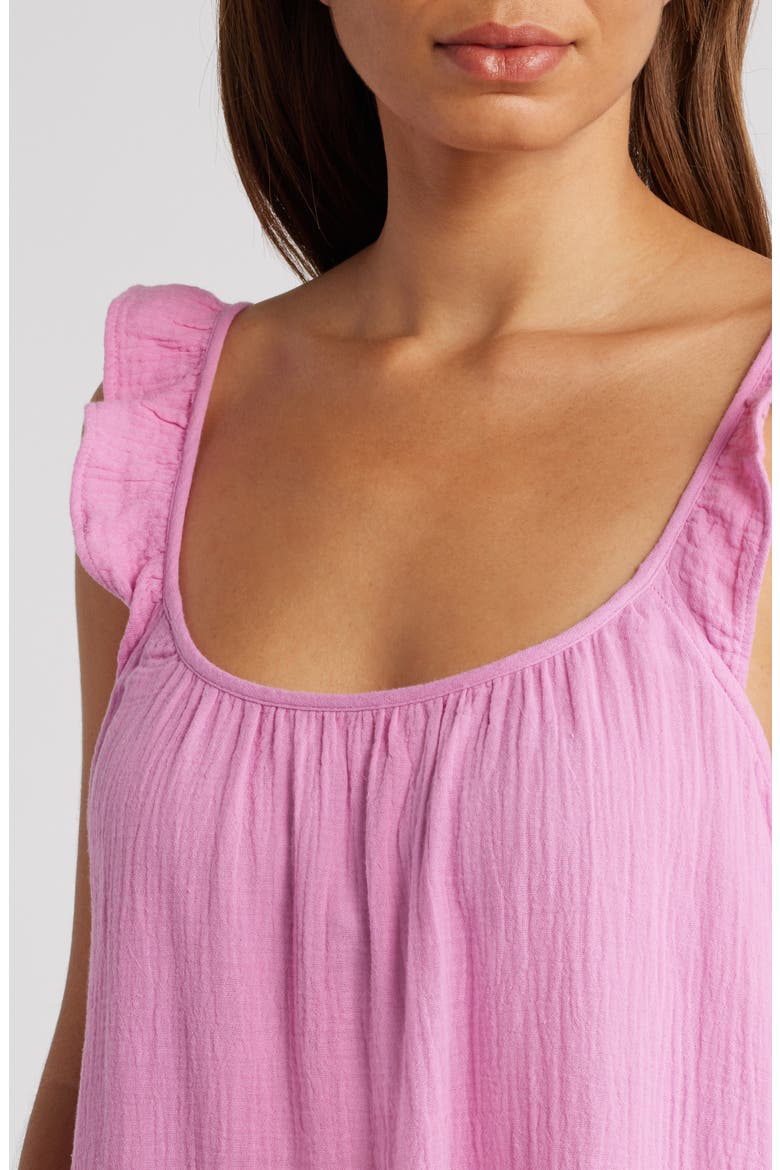 Miya Embroidered Hem Cotton Sundress, Alternate, color, TICKLED PINK