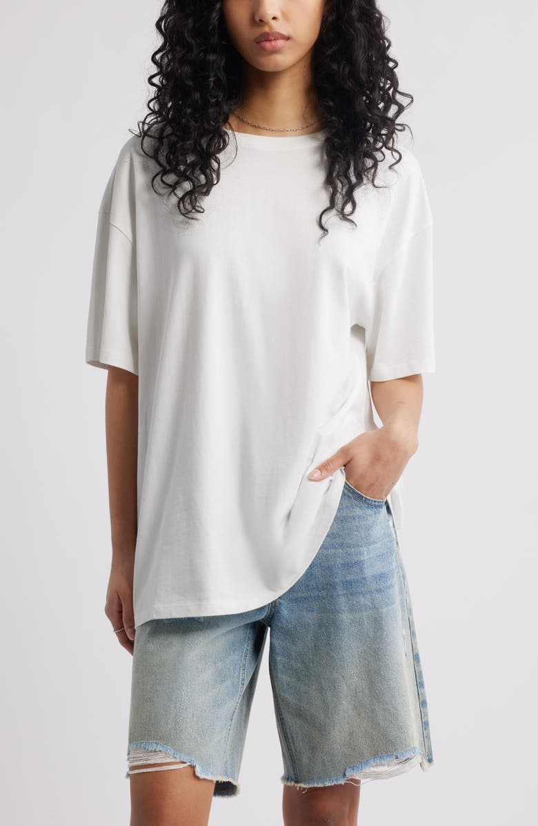 BP. Washed Oversize Cotton T-Shirt, Main, color, White Blanc