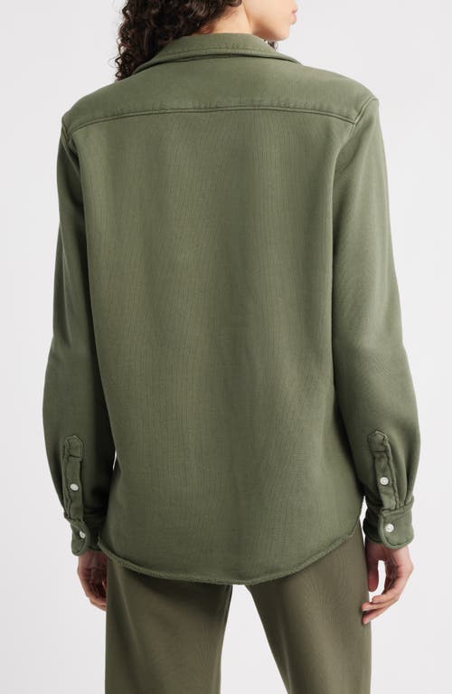 Frank & Eileen Eileen Relaxed Cotton Terry Button-up Shirt In Green