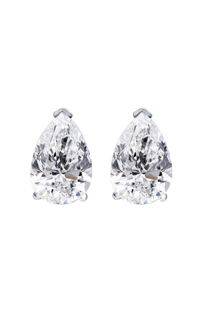 Bliss Diamond 2 Ct Lab Grown Pear Shape Diamond Studs 14k Gold Earrings, Main, color, 14K White Gold