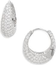 Nordstrom Cubic Zirconia Pavé Oval Hoop Earrings