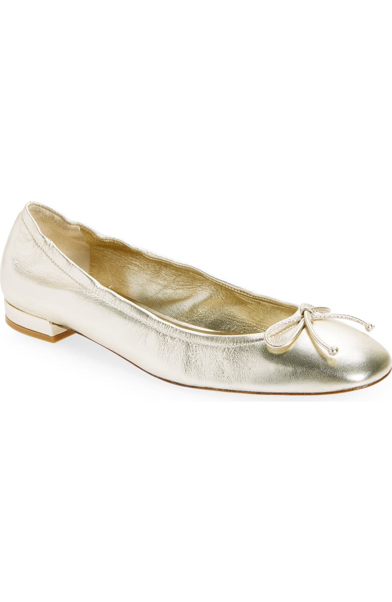 Stuart Weitzman Bria Ballet Flat, Main, color, Light Gold