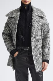Eleventy Plaid Tweed Wool Blend Coat