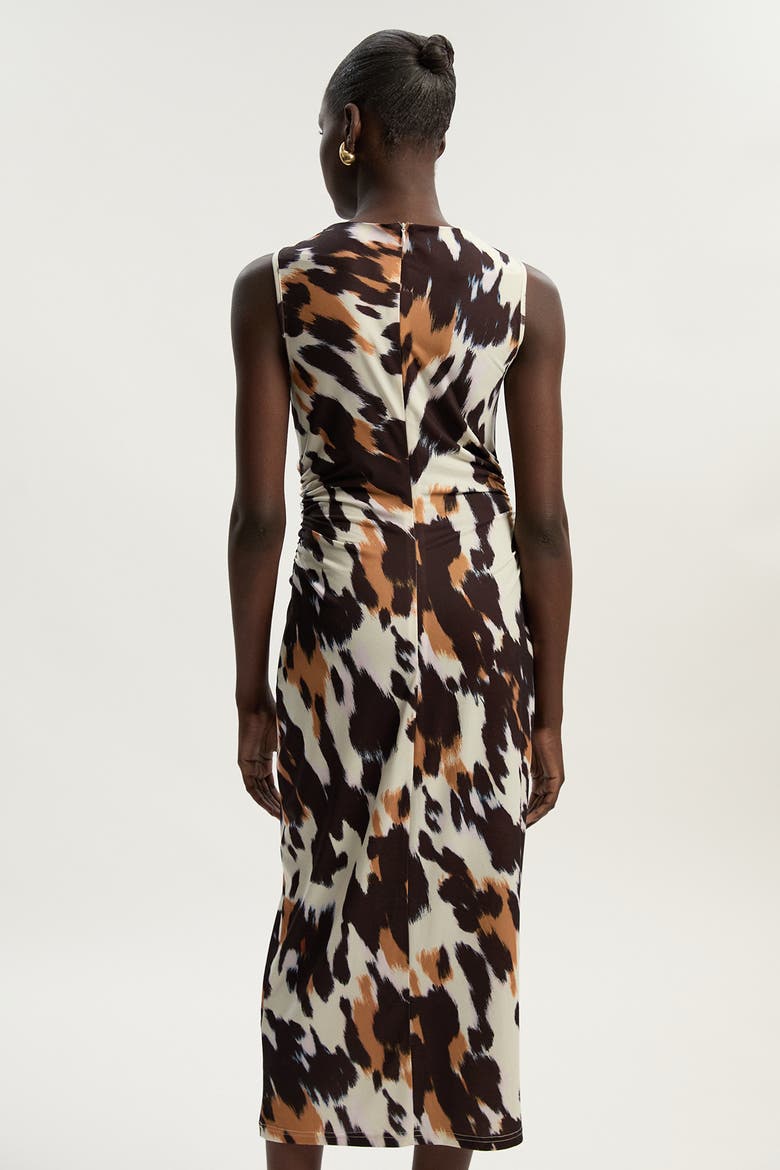 Cut Out Neck Midi Dress, Alternate, color, Animal