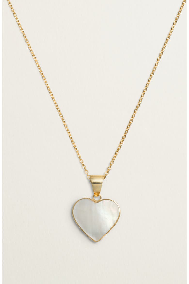 Necklace With MOP Heart, Alternate, color, Mother of Pearl