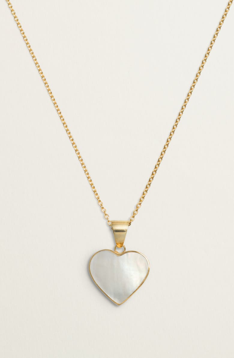 Freya Rose Necklace With MOP Heart, Alternate, color, Mother Of Pearl