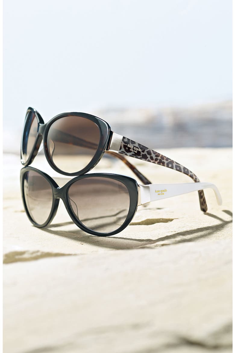 'soliel' cat's eye sunglasses, Alternate, color, BLACK CREAM