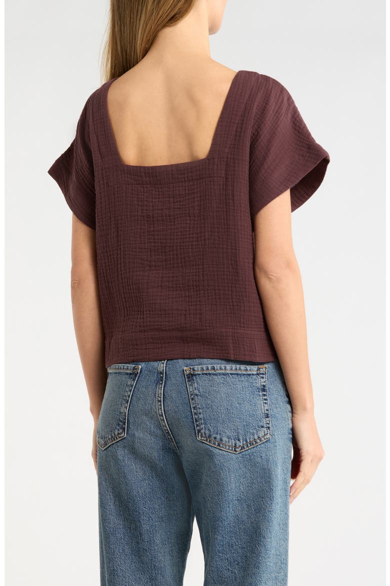 Cotton Gauze Top, Alternate, color, CHOCOLATE RAISIN